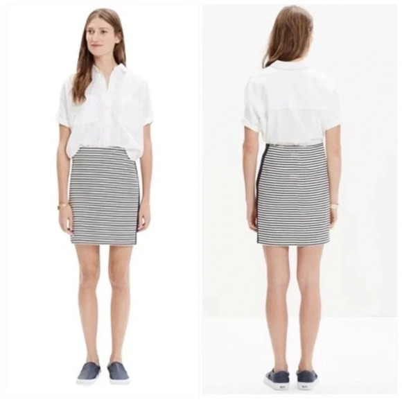 Madewell | Classic Preppy Eventide Stripped Side Zip Pencil Skirt Size S Small - Picture 5 of 5